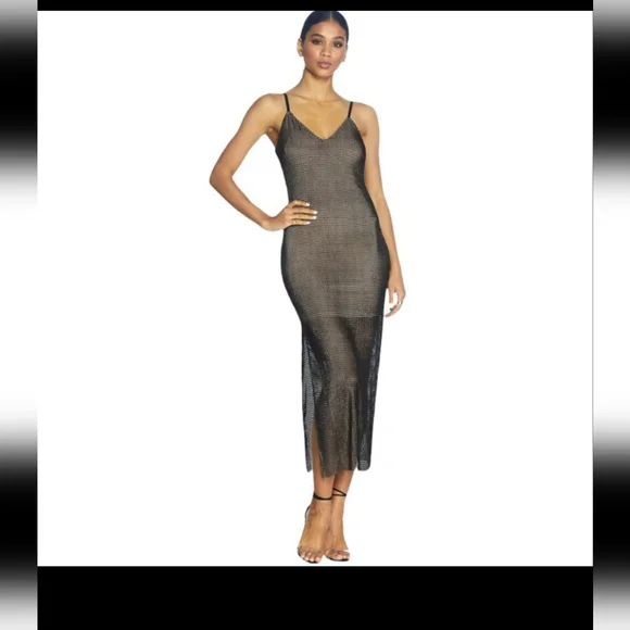 open lace back dress Cosmopolitan Dress the Population Sequin Crop Top – parisdiva.com main image 1